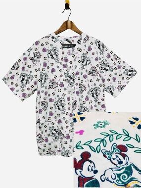 DISNEY Minnie Mickey Scrub Top Disney Adult Parkwear Nurse Core